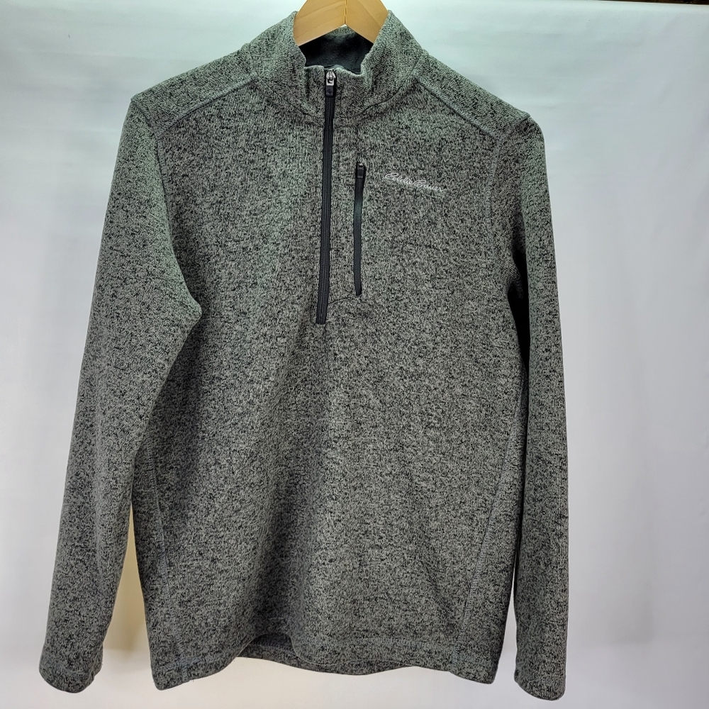 Mens Eddie Bauer Convector 1/2 Zip Charcoal Gray Sweater Size Medium